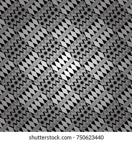 Vector illustration. Gray, black and white abstract background painted geometry shine and layer element seamless pattern.