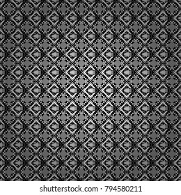 Vector illustration. Gray, black and white abstract background painted geometry shine and layer element seamless pattern.