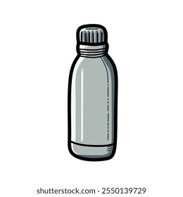 vector illustration of gray bottle icon with tightly closed