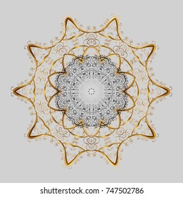 Vector illustration. A gray, brown and beige colors with snowflakes. Vector christmas abstract colorful background with cute snowflake.