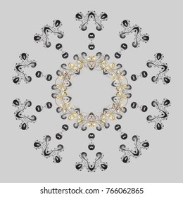 Vector illustration. A gray, brown and beige colors with snowflakes. Vector christmas abstract colorful background with cute snowflake.