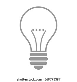 Vector Illustration of Gray Bulb Icon

