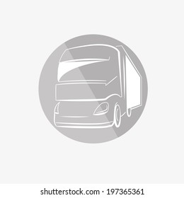 vector illustration gray car badge on a white background