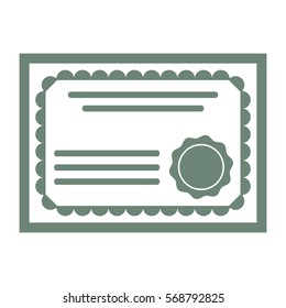 Vector Illustration of Gray Certificate Icon
