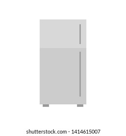 Vector  illustration of gray closed refrigerator. Fridge vector illustration. 