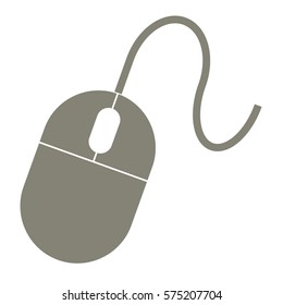Vector Illustration of Gray Computer Mouse Icon
