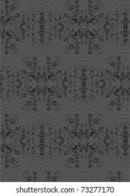 vector illustration of gray damask wallpaper