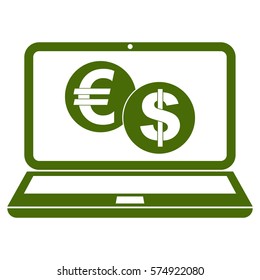 Ilustración vectorial del icono gris del euro y el dólar
