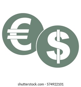 Vector Illustration of Gray Euro & Dollar Icon
