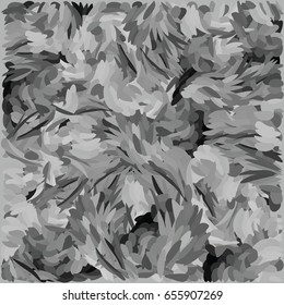 vector illustration of gray feathers and brush strokes for abstract banner or background