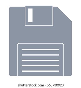Vector Illustration of Gray Floppy Icon
