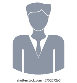 Vector Illustration of Gray Gentle Man Icon
