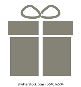 Ilustración vectorial con icono de caja de regalo gris
