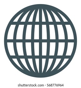Ilustración vectorial del icono global gris
