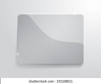 Vector illustration of gray glossy glass banner