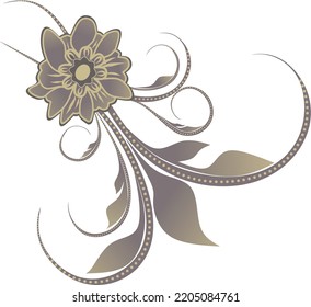 Vektorgrafik von Grau- und Goldblume