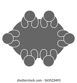 Ilustración vectorial con el icono de tabla de personas de grupo gris
