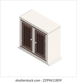 Vector illustration of a gray isometric wardrobe