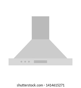 Vector  illustration of gray kitchen hood. Cooker hood vector illustration. 