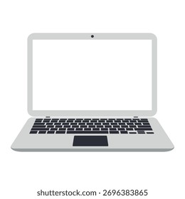 Vector illustration of a gray laptop computer