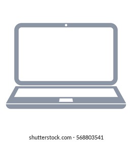 Ilustración vectorial del icono de la laptop gris
