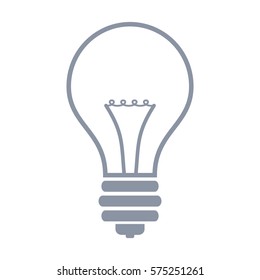 Vector Illustration of Gray Light Bulb Icon
