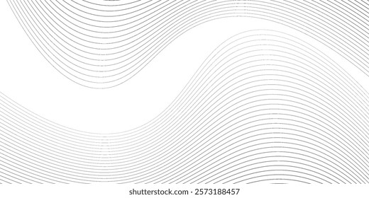 Vector illustration of gray line pattern with abstract background. EPS10. Beautiful and modern curved lines.