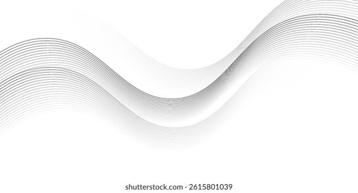Vector illustration of gray line pattern with abstract background. EPS10. Beautiful and modern curved lines.