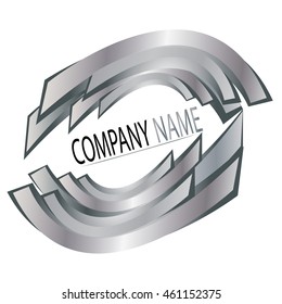 Vector illustration of gray logo. Design company logo.
