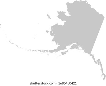 vector illustration of Gray Map of Alaska