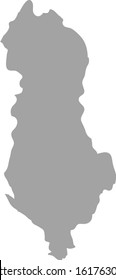 vector illustration of Gray map of Albania on white background