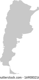 vector illustration of Gray Map of Argentina