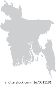 ilustración vectorial del Mapa gris de Bangladesh