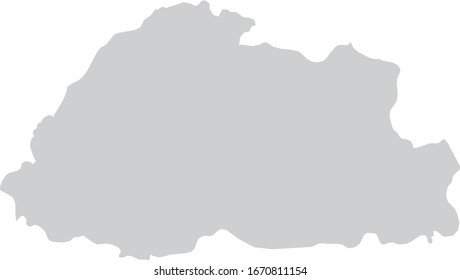 Vektorillustration-Illustration der grauen Karte von Bhutan