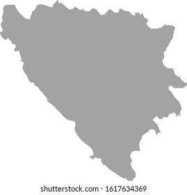 vector illustration of Gray map of Bosnia and Herzegovina on white background