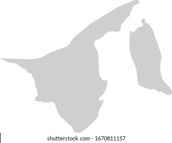 vector illustration of Gray Map of Brunei