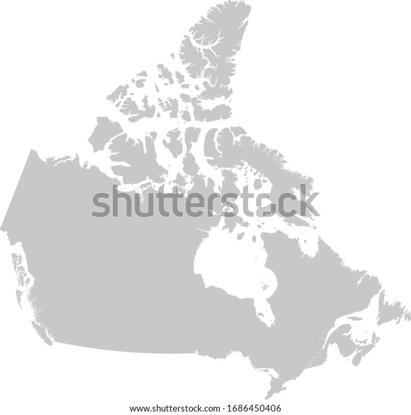 Vector Illustration Gray Map Canada Stock Vector (Royalty Free ...