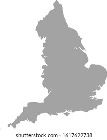 vector illustration of Gray map of England on white background