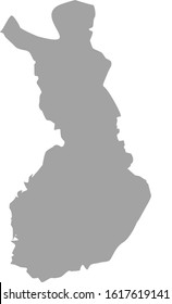 vector illustration of Gray map of Finland on white background