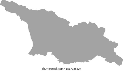 vector illustration of Gray map of Georgia on white background