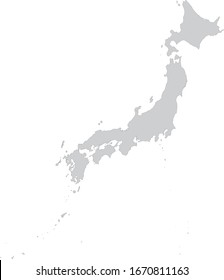 vector illustration of Gray Map of Japan