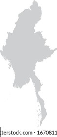 ilustración vectorial del Mapa gris de Myanmar