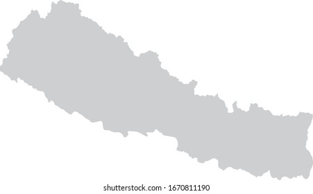 vector illustration of Gray Map of Nepal