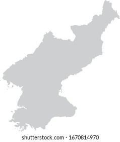 vector illustration of Gray Map of North Korea