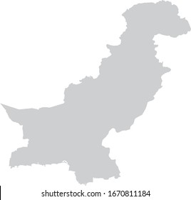 vector illustration of Gray Map of Pakistan
