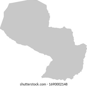 vector illustration of Gray Map of Paraguay