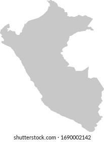vector illustration of Gray Map of Peru