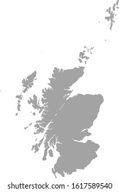 vector illustration of Gray map of Scotland on white background