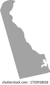 vector illustration of Gray map of US state of Delaware