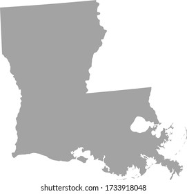 vector illustration of Gray map of US state of Louisiana